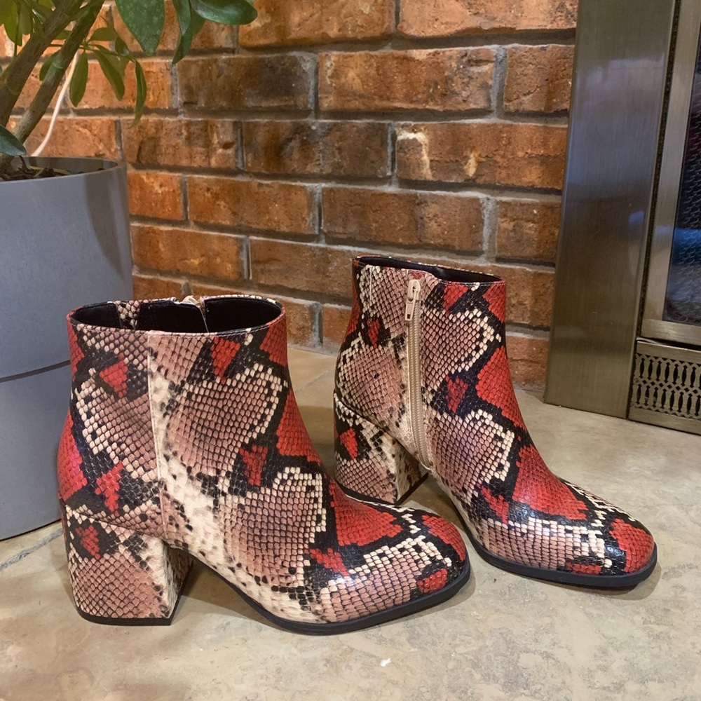 NEW ankle booties snake skin